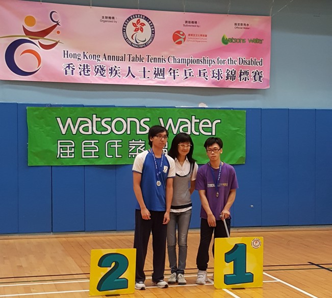 賽馬會田綺玲學校的張子浩及阮浩維於學校組男子 TT6-10 級單打賽奪得冠軍及亞軍。 