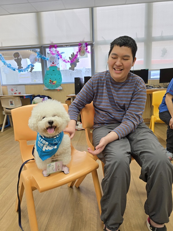 The boarding students and the therapy dogs thoroughly enjoyed their time together, with smiles lighting up everyone’s faces.(Picture C) The boarding students and the therapy dogs thoroughly enjoyed their time together, with smiles lighting up everyone’s faces.(Picture C)